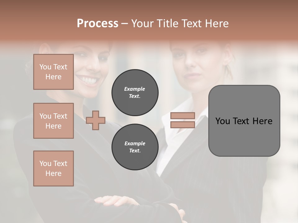 Two Women In Business Suits Standing Next To Each Other PowerPoint Template