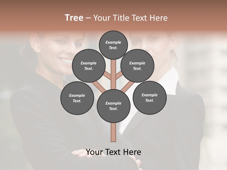 Two Women In Business Suits Standing Next To Each Other PowerPoint Template