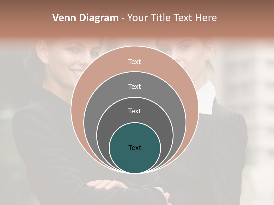 Two Women In Business Suits Standing Next To Each Other PowerPoint Template