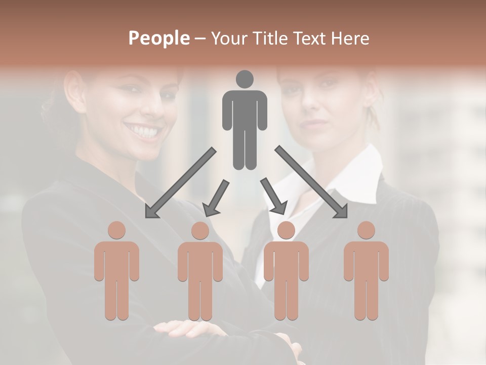 Two Women In Business Suits Standing Next To Each Other PowerPoint Template