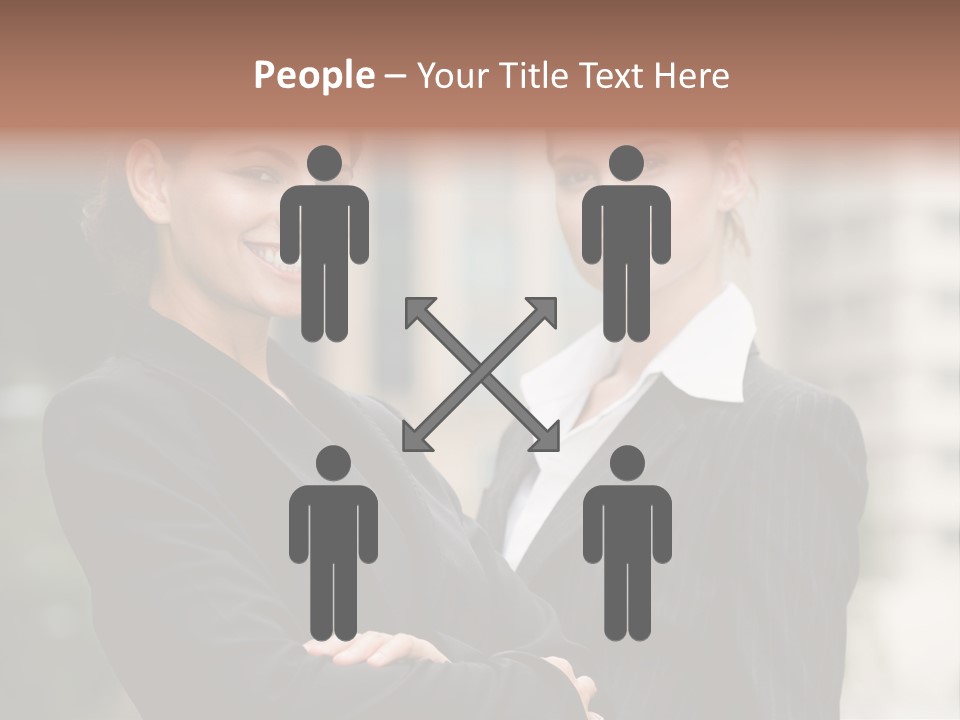 Two Women In Business Suits Standing Next To Each Other PowerPoint Template