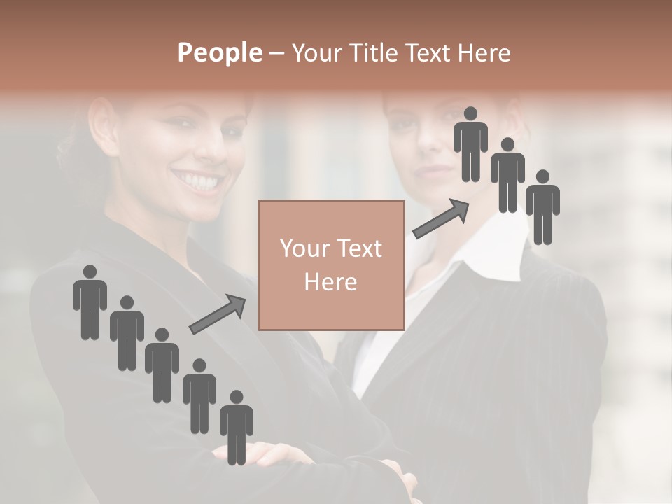Two Women In Business Suits Standing Next To Each Other PowerPoint Template
