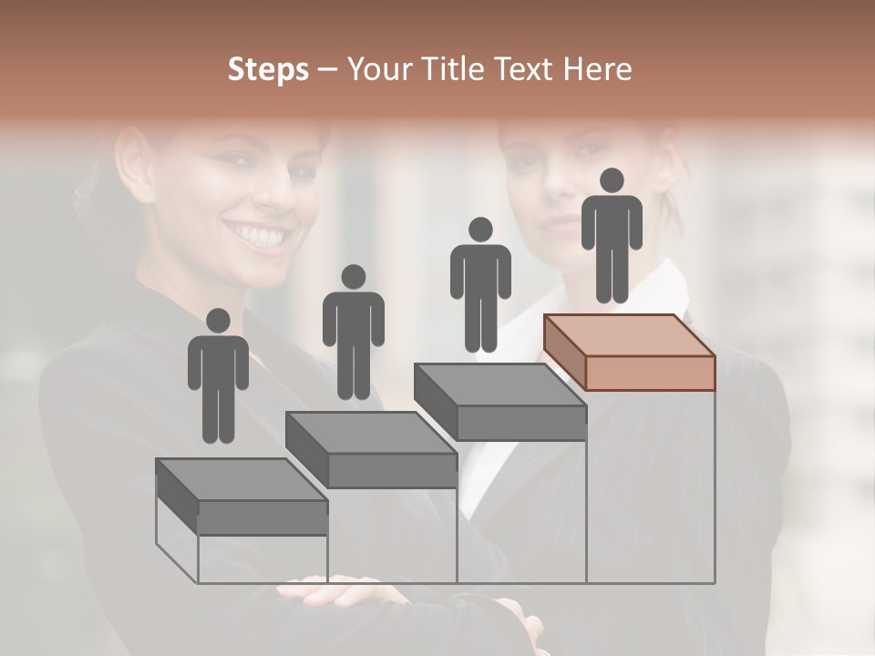 Two Women In Business Suits Standing Next To Each Other PowerPoint Template