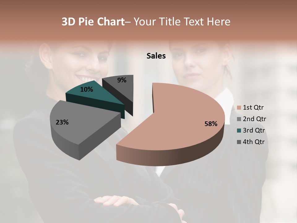 Two Women In Business Suits Standing Next To Each Other PowerPoint Template