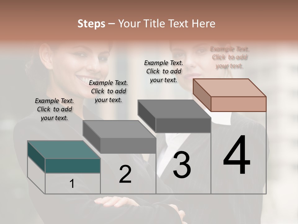 Two Women In Business Suits Standing Next To Each Other PowerPoint Template