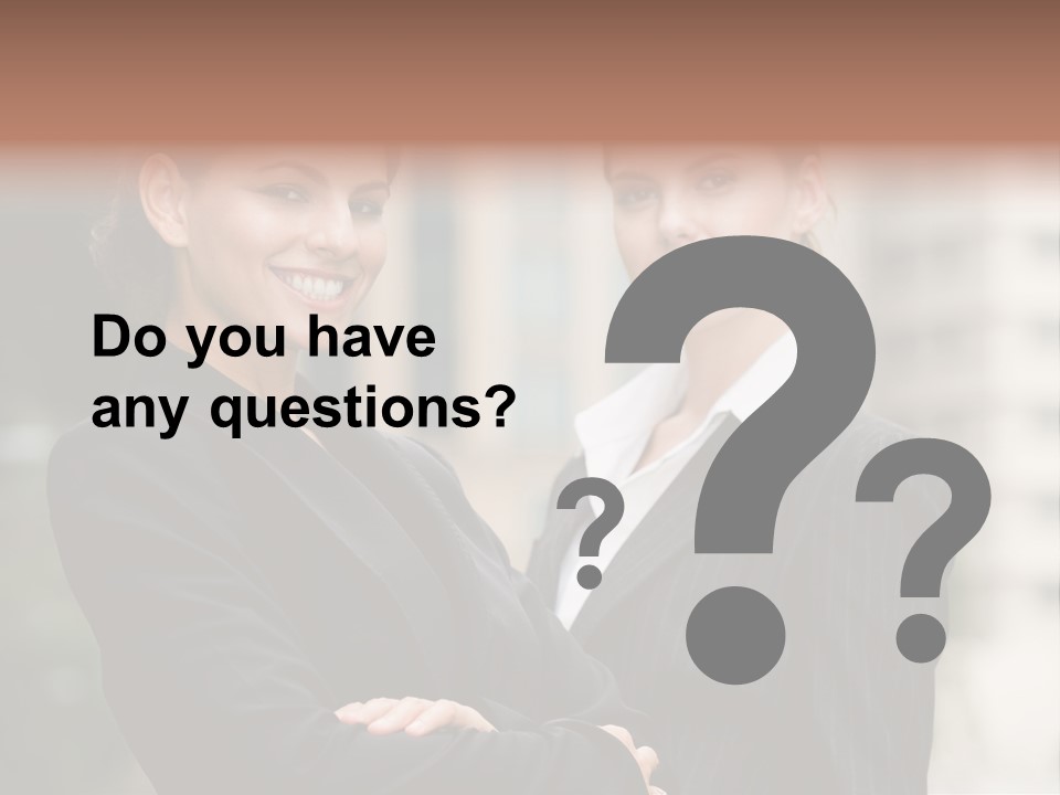 Two Women In Business Suits Standing Next To Each Other PowerPoint Template