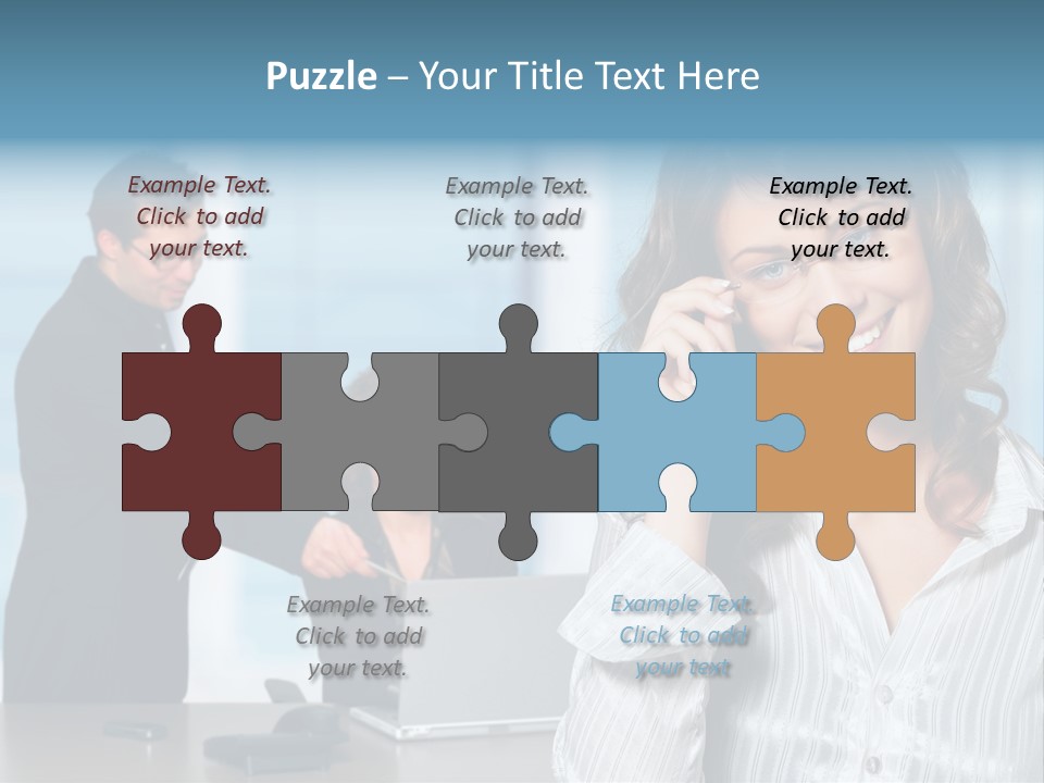 A Woman In A Business Suit Talking On A Cell Phone PowerPoint Template