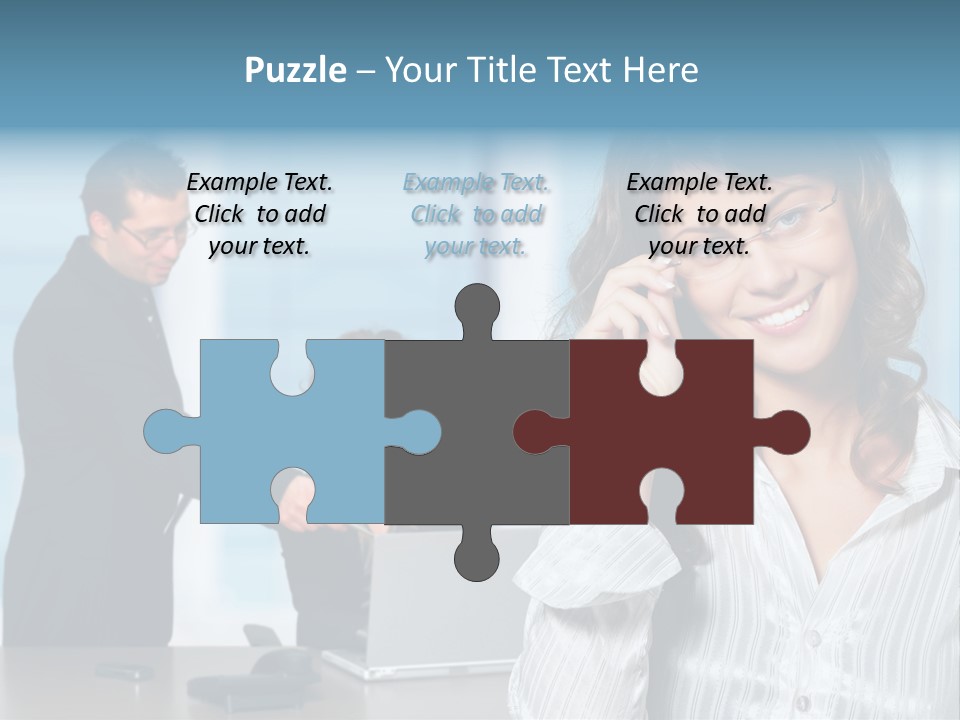 A Woman In A Business Suit Talking On A Cell Phone PowerPoint Template