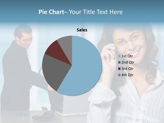 A Woman In A Business Suit Talking On A Cell Phone PowerPoint Template