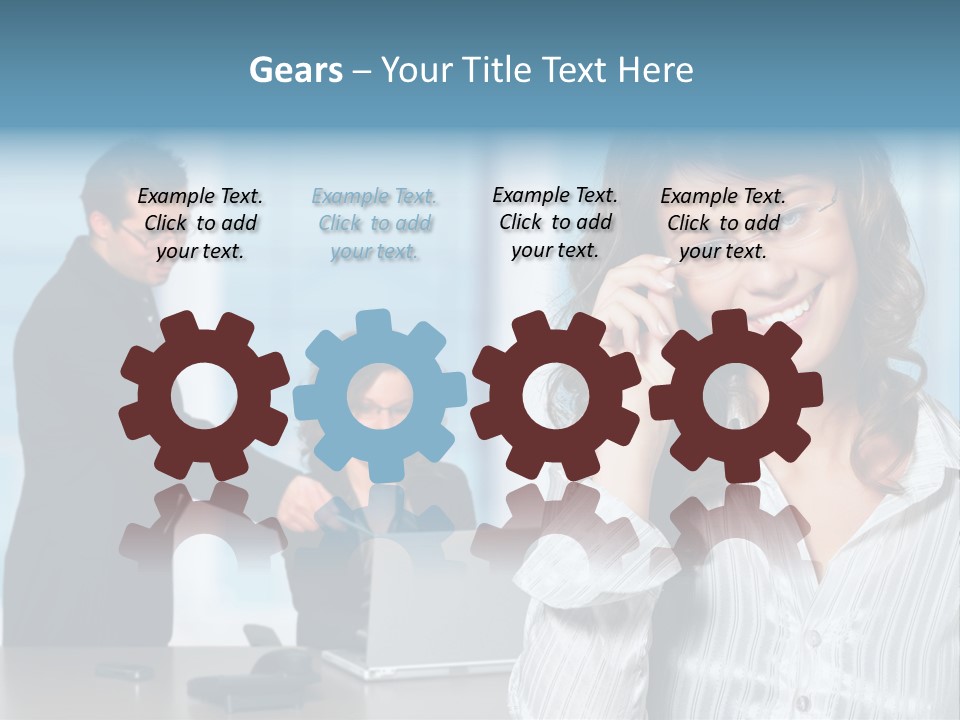 A Woman In A Business Suit Talking On A Cell Phone PowerPoint Template