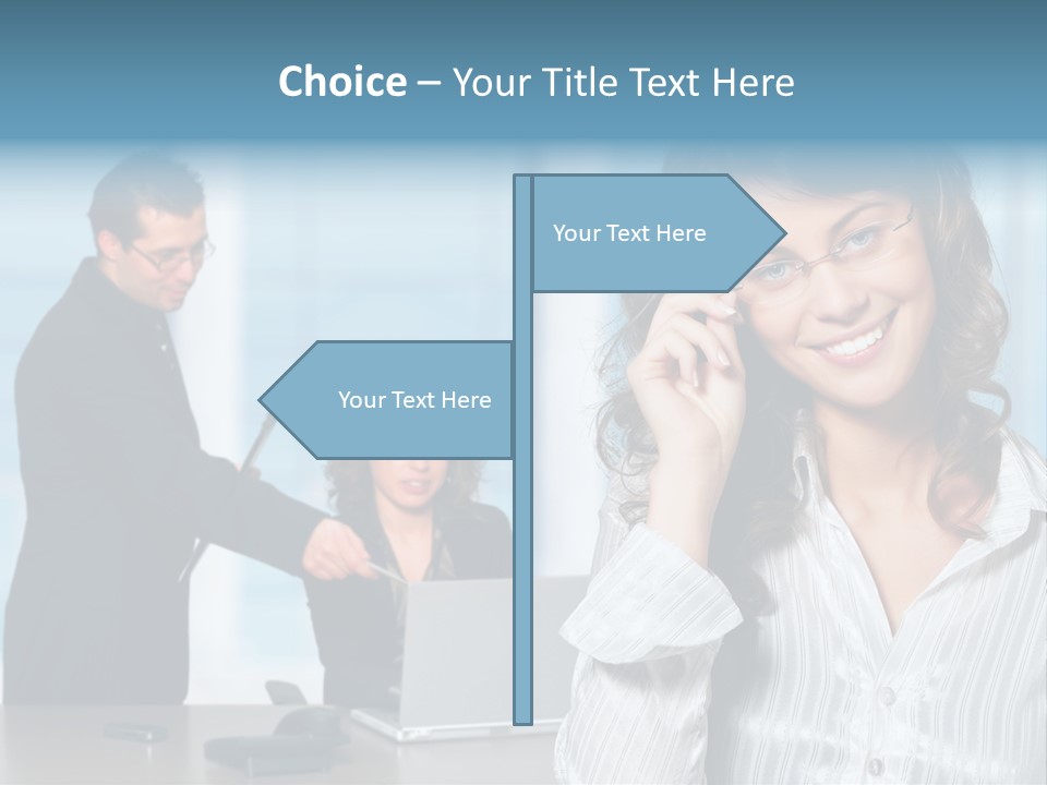 A Woman In A Business Suit Talking On A Cell Phone PowerPoint Template