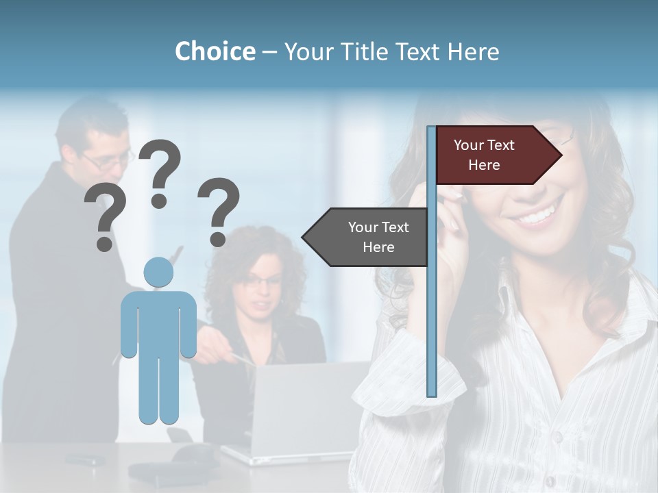 A Woman In A Business Suit Talking On A Cell Phone PowerPoint Template