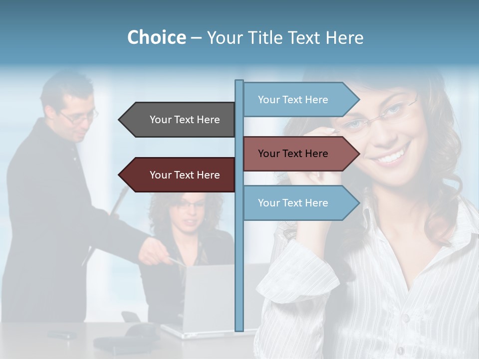 A Woman In A Business Suit Talking On A Cell Phone PowerPoint Template