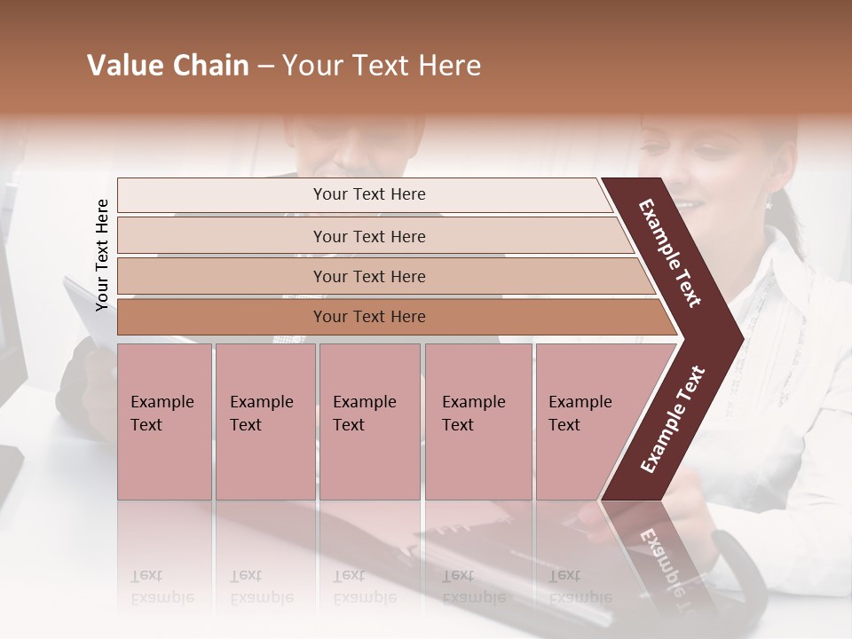 A Man And A Woman Sitting At A Table With Papers PowerPoint Template