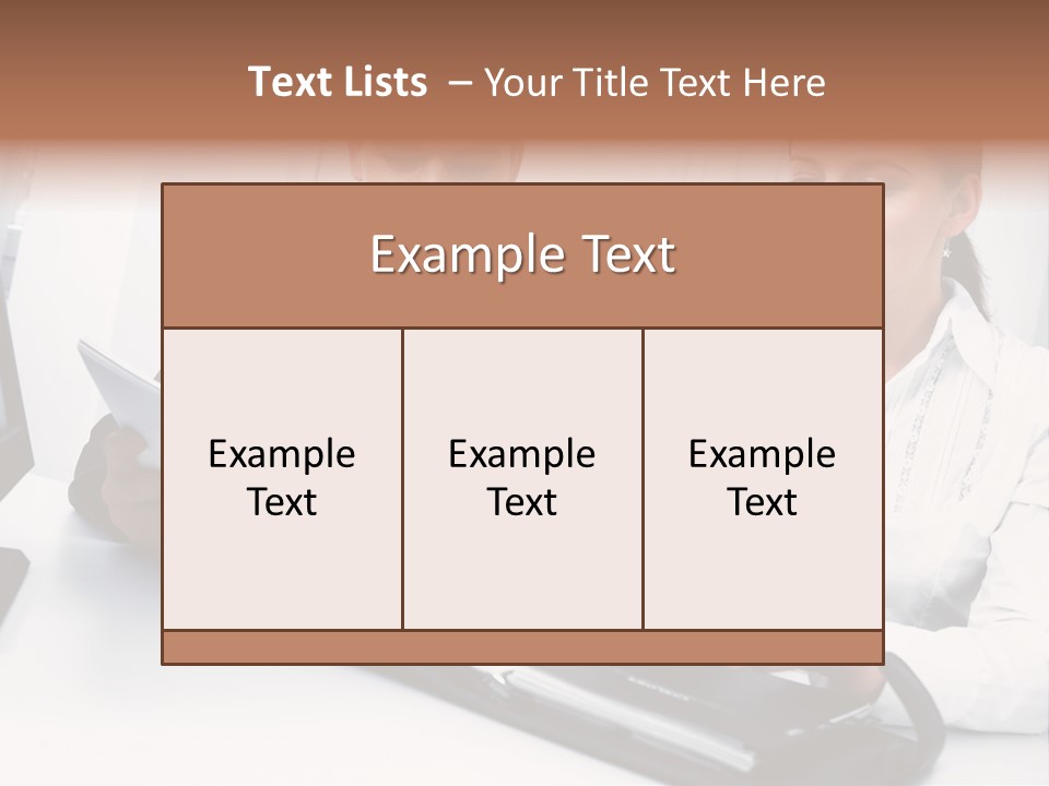 A Man And A Woman Sitting At A Table With Papers PowerPoint Template