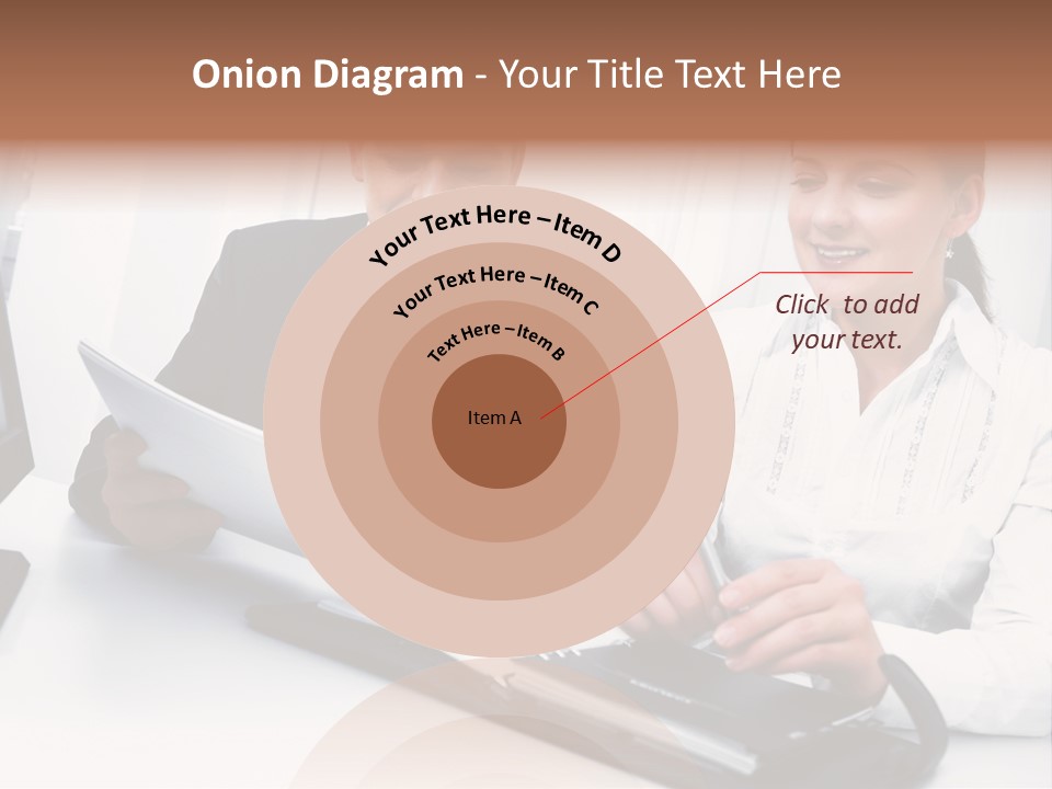 A Man And A Woman Sitting At A Table With Papers PowerPoint Template