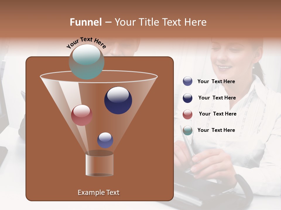 A Man And A Woman Sitting At A Table With Papers PowerPoint Template