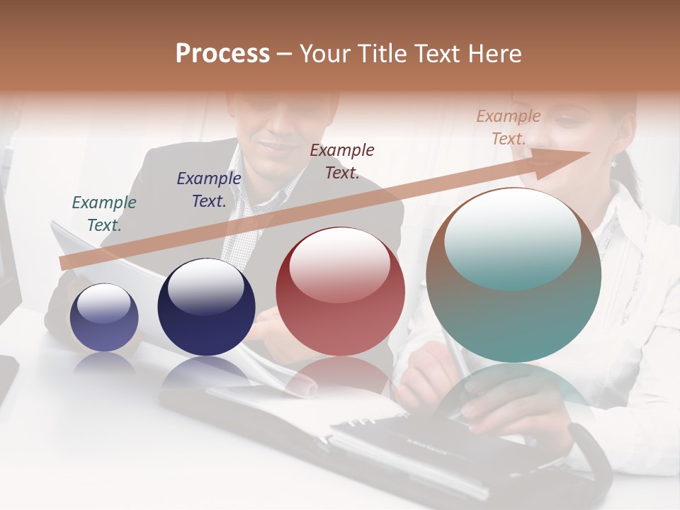 A Man And A Woman Sitting At A Table With Papers PowerPoint Template