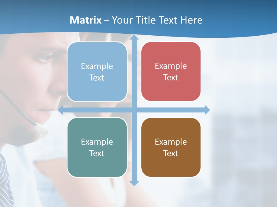 A Man Wearing A Headset With A Woman In The Background PowerPoint Template