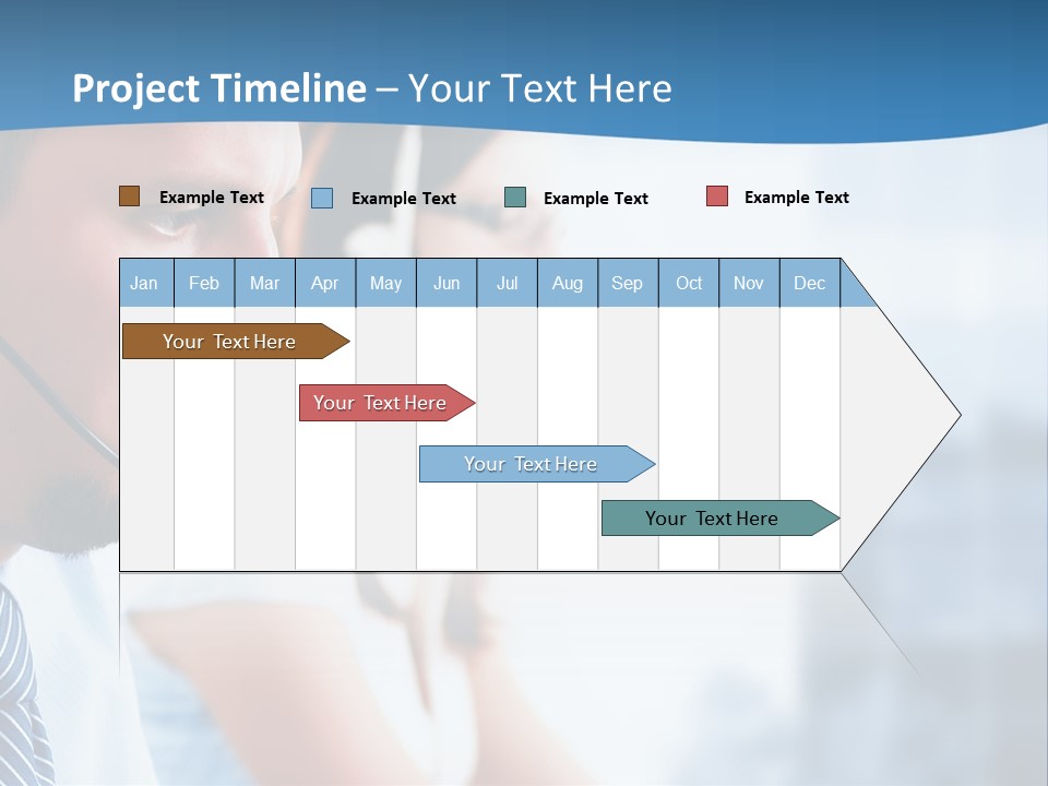 A Man Wearing A Headset With A Woman In The Background PowerPoint Template