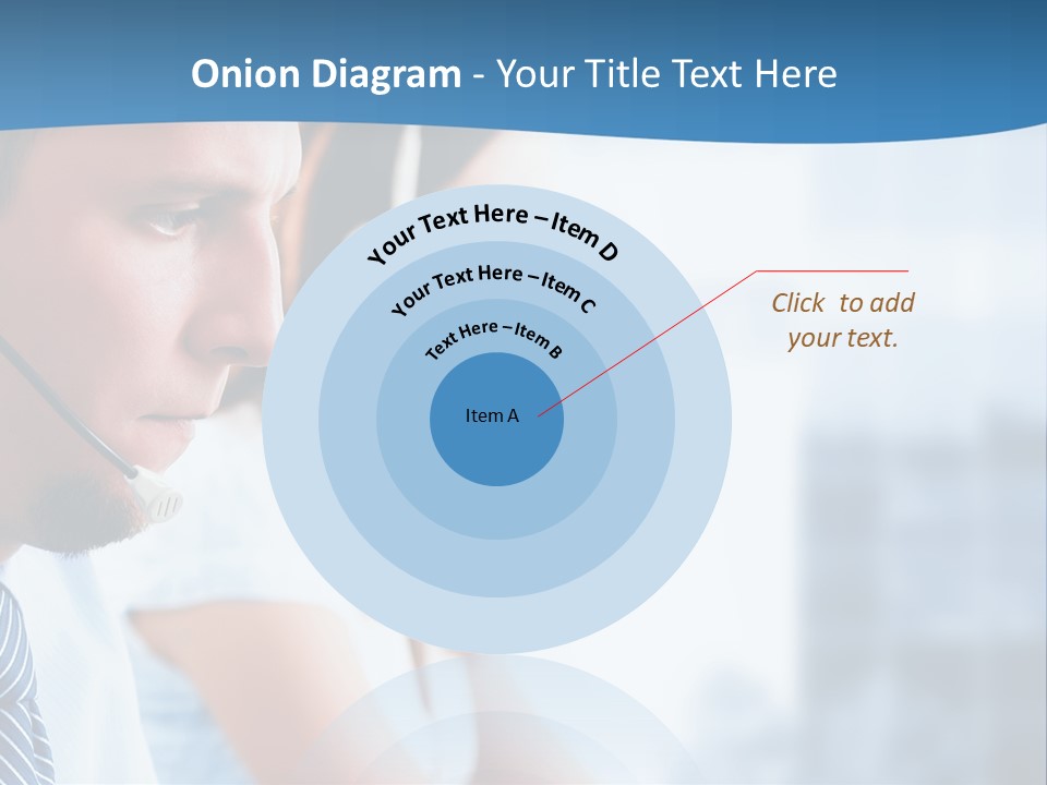 A Man Wearing A Headset With A Woman In The Background PowerPoint Template