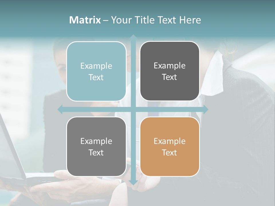 A Group Of Business People Looking At A Laptop Screen PowerPoint Template