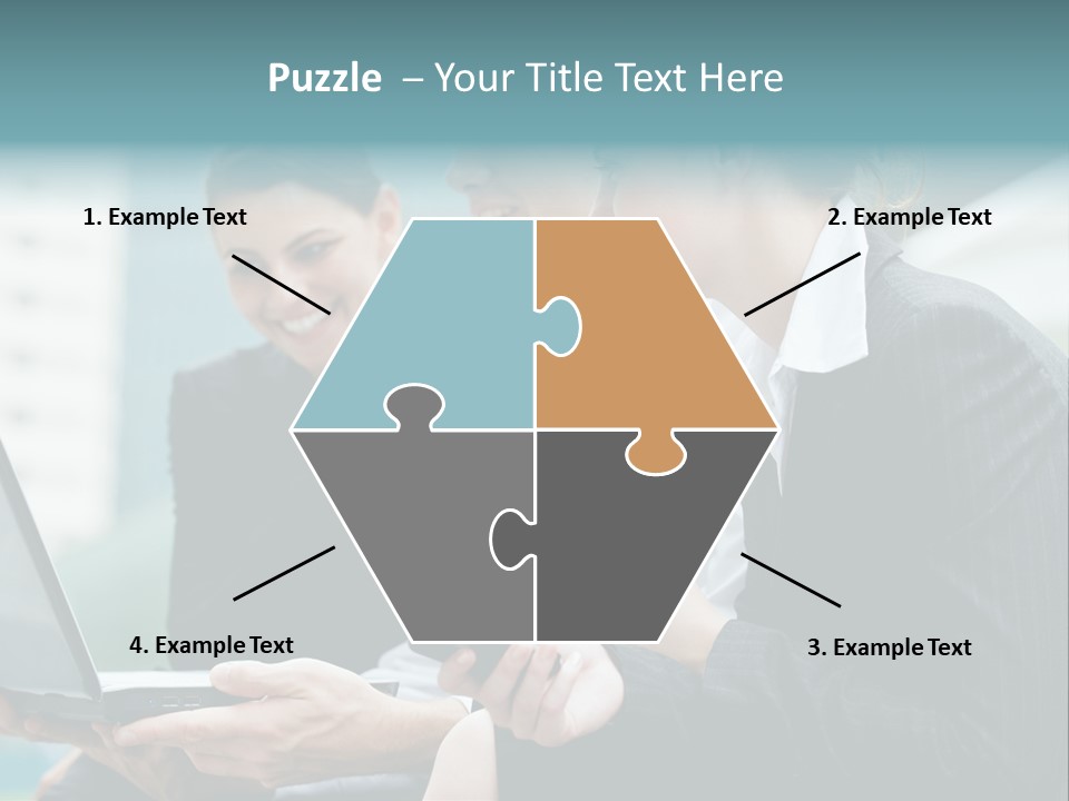 A Group Of Business People Looking At A Laptop Screen PowerPoint Template