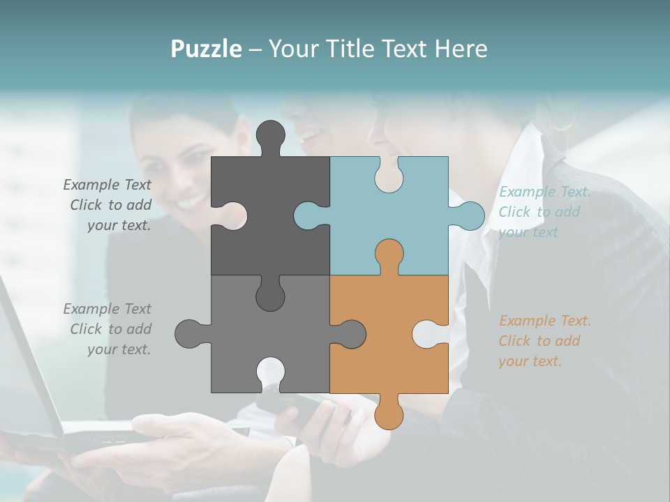 A Group Of Business People Looking At A Laptop Screen PowerPoint Template