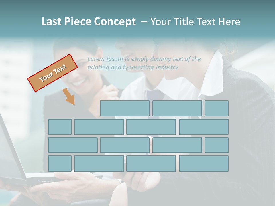 A Group Of Business People Looking At A Laptop Screen PowerPoint Template