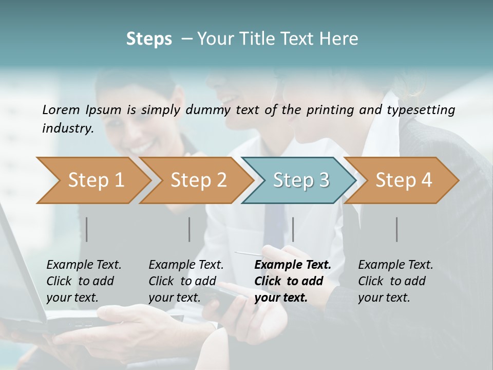 A Group Of Business People Looking At A Laptop Screen PowerPoint Template