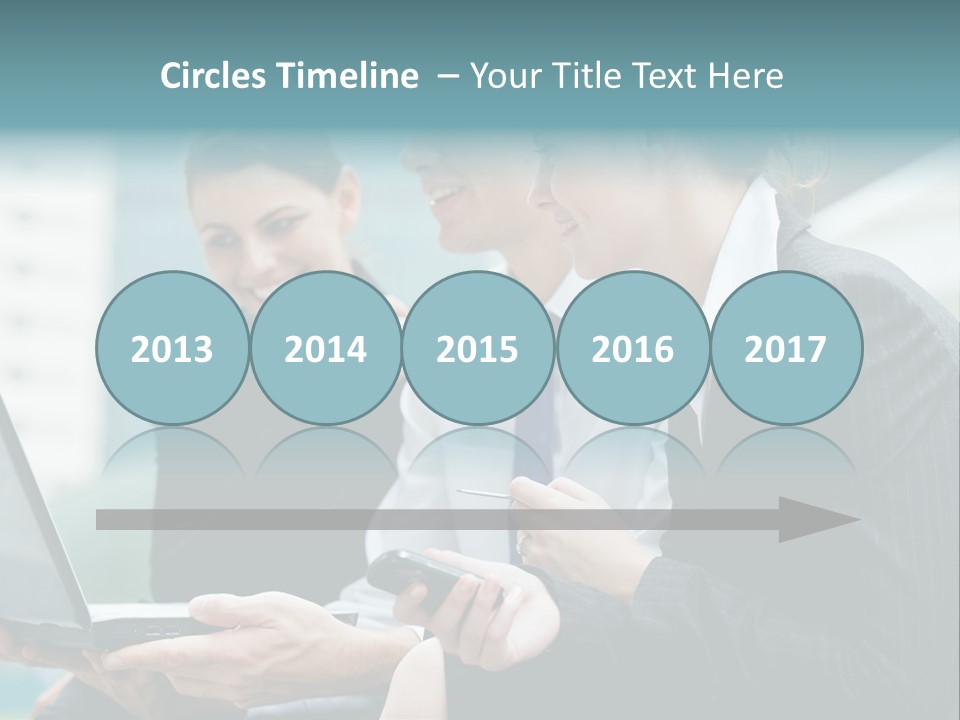 A Group Of Business People Looking At A Laptop Screen PowerPoint Template