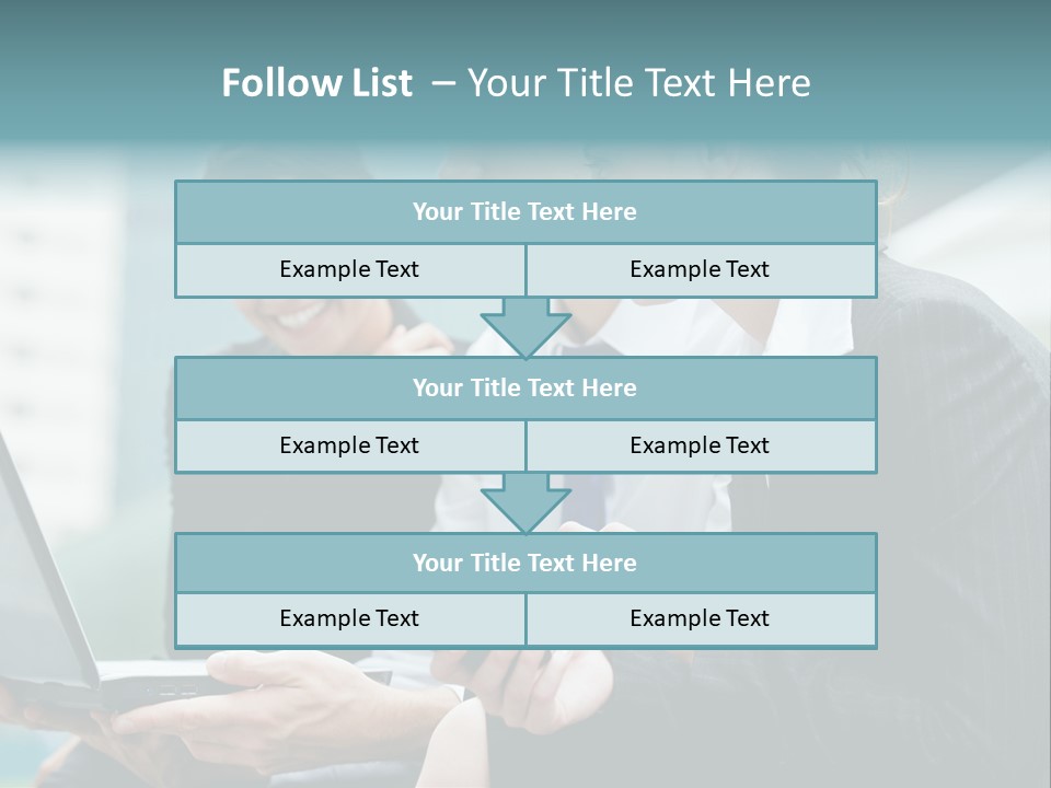 A Group Of Business People Looking At A Laptop Screen PowerPoint Template