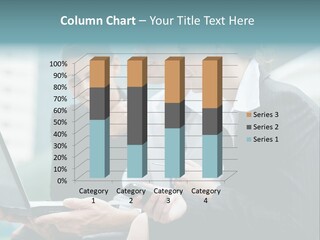 A Group Of Business People Looking At A Laptop Screen PowerPoint Template