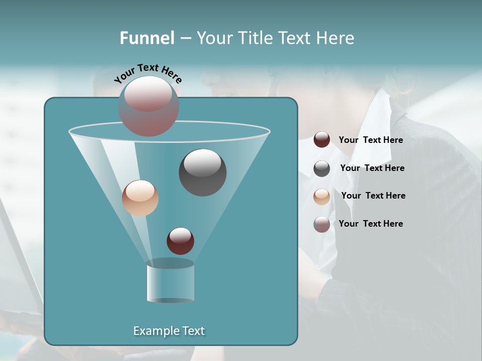 A Group Of Business People Looking At A Laptop Screen PowerPoint Template