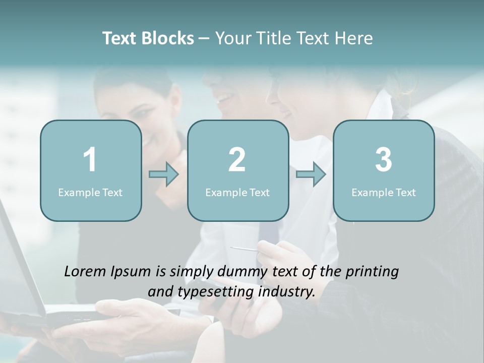 A Group Of Business People Looking At A Laptop Screen PowerPoint Template