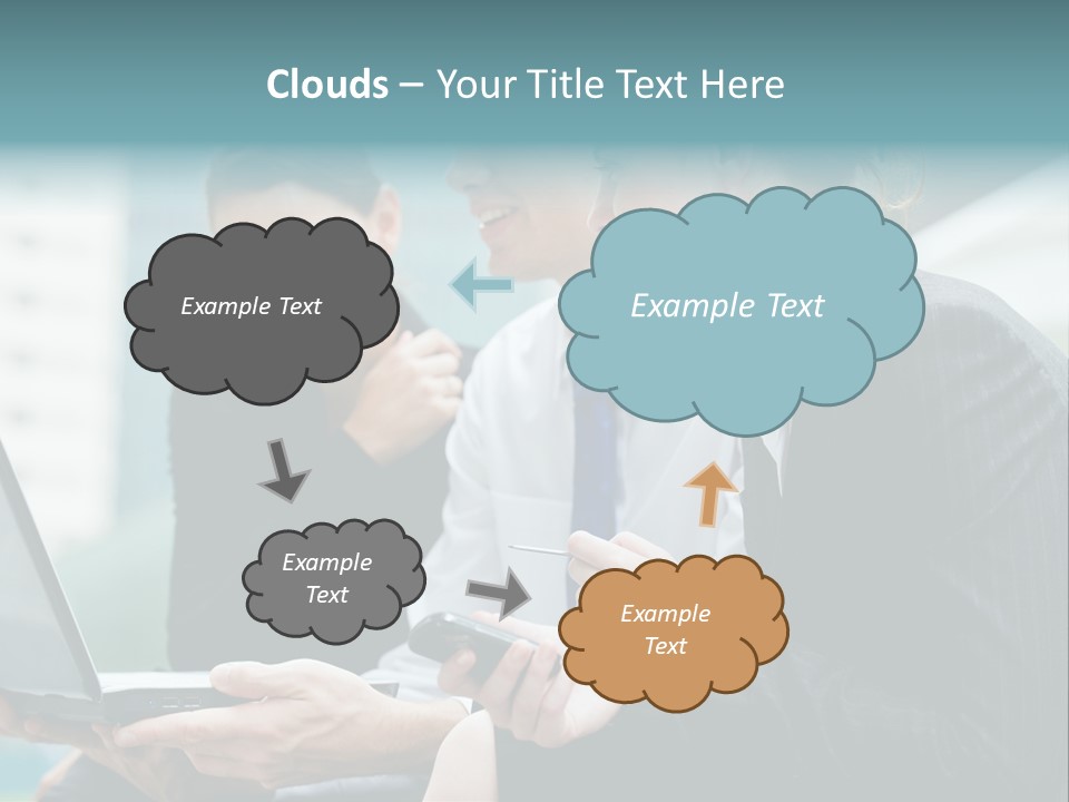 A Group Of Business People Looking At A Laptop Screen PowerPoint Template