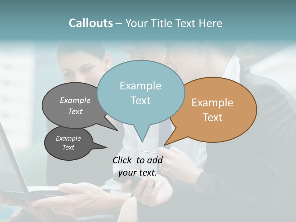 A Group Of Business People Looking At A Laptop Screen PowerPoint Template