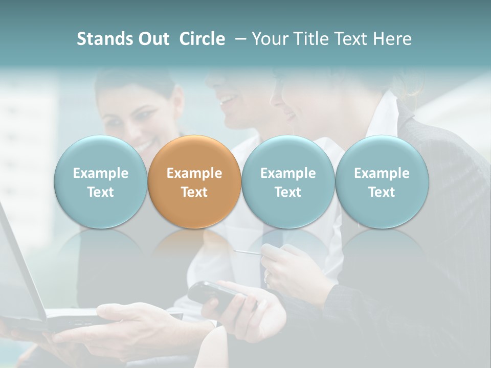 A Group Of Business People Looking At A Laptop Screen PowerPoint Template