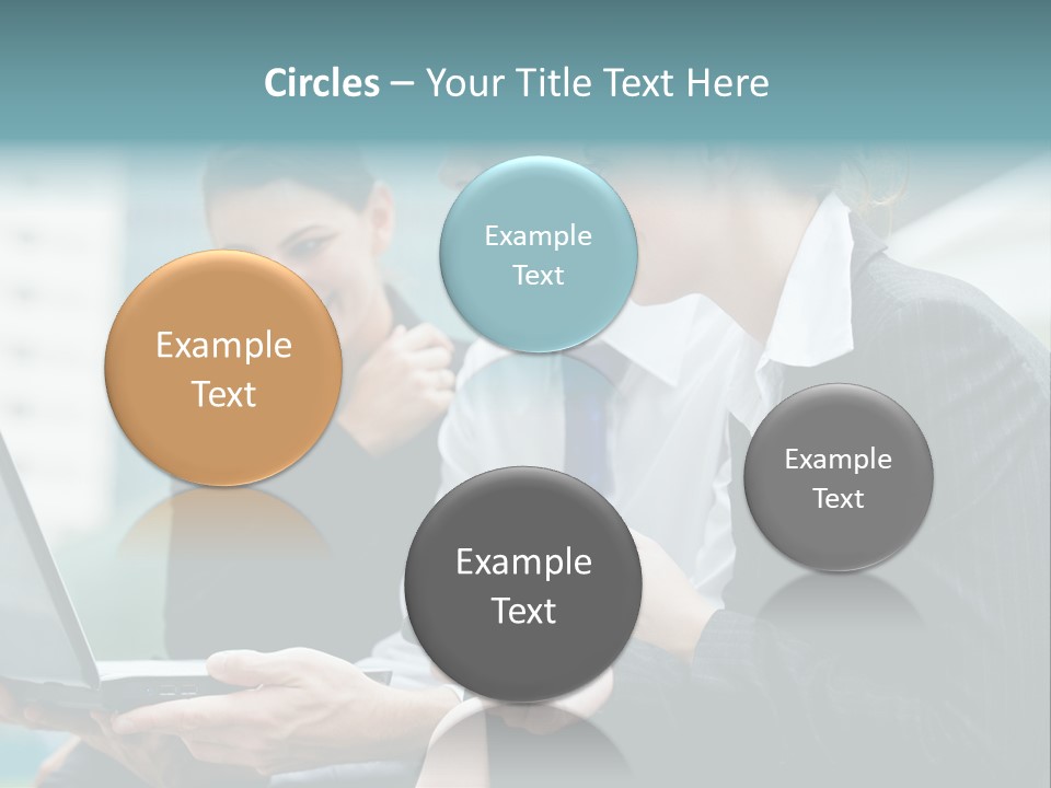 A Group Of Business People Looking At A Laptop Screen PowerPoint Template