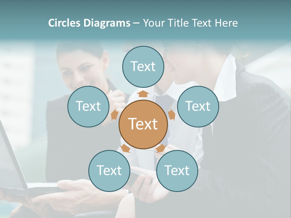 A Group Of Business People Looking At A Laptop Screen PowerPoint Template