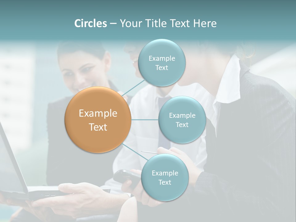 A Group Of Business People Looking At A Laptop Screen PowerPoint Template