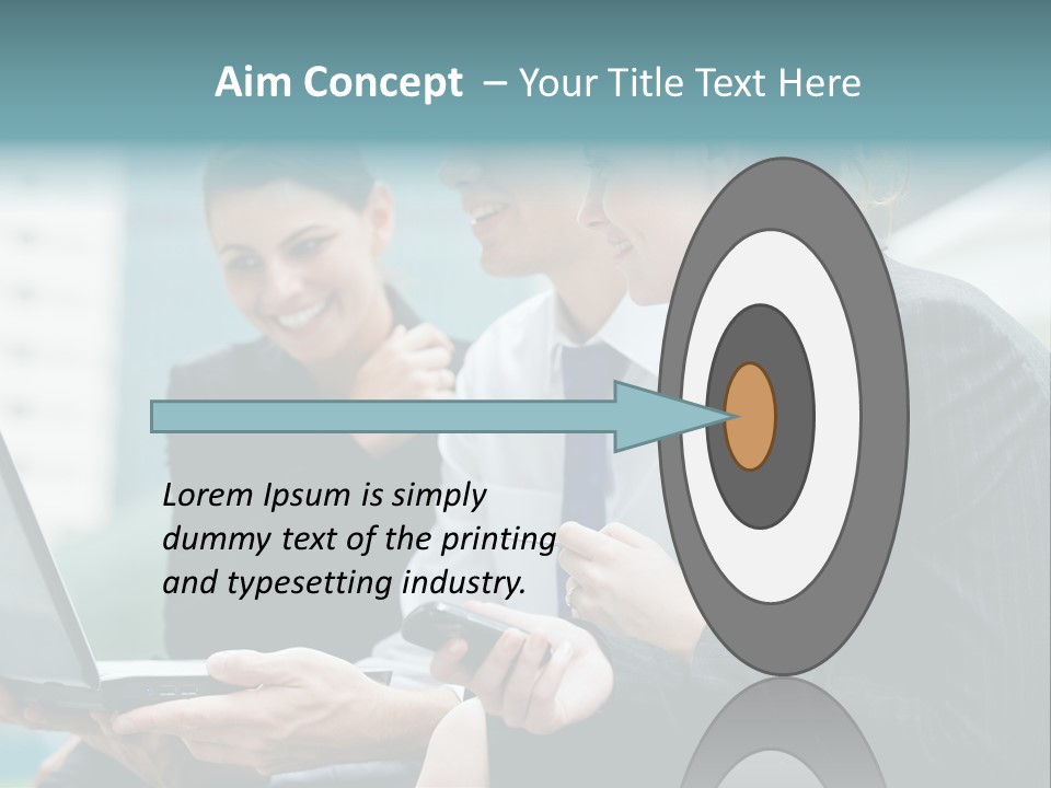 A Group Of Business People Looking At A Laptop Screen PowerPoint Template