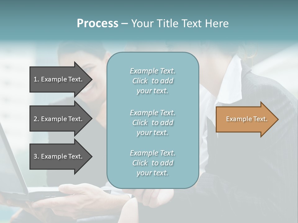 A Group Of Business People Looking At A Laptop Screen PowerPoint Template