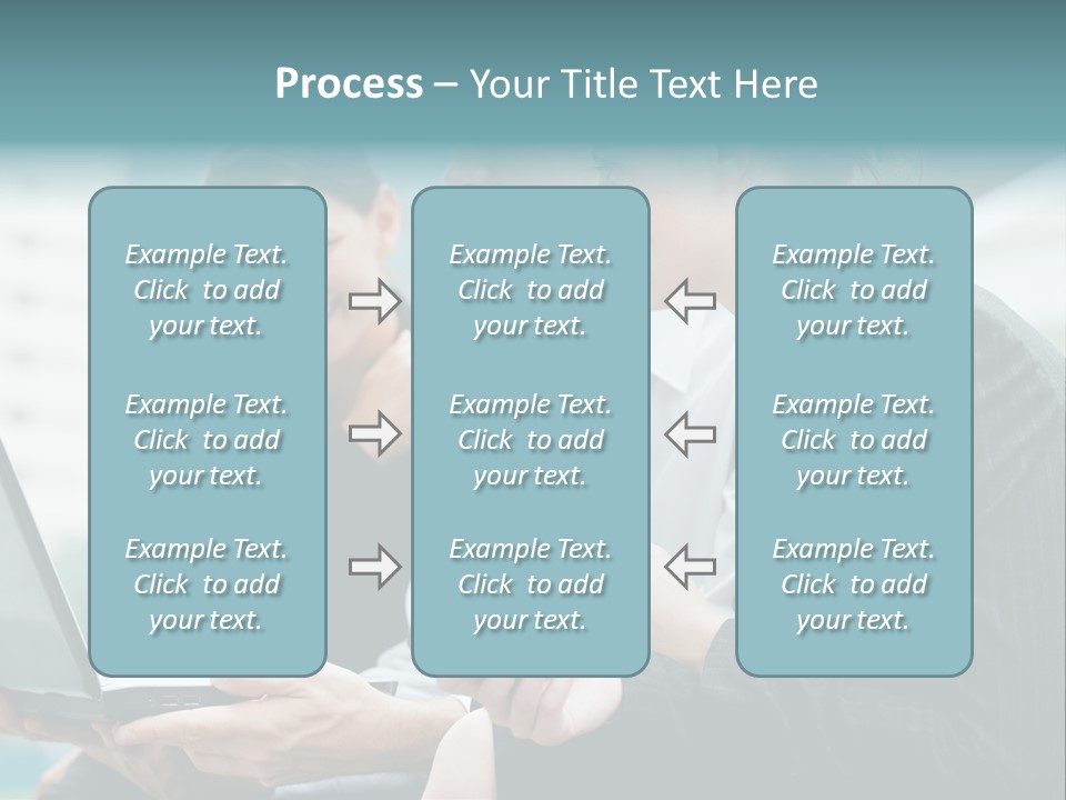 A Group Of Business People Looking At A Laptop Screen PowerPoint Template