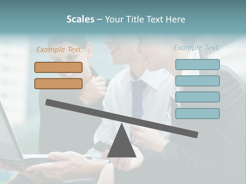 A Group Of Business People Looking At A Laptop Screen PowerPoint Template