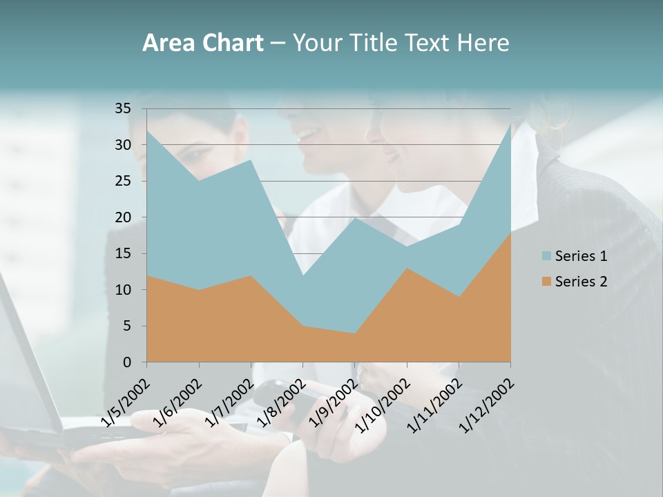 A Group Of Business People Looking At A Laptop Screen PowerPoint Template