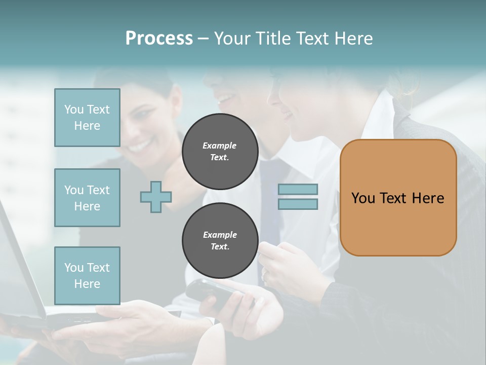 A Group Of Business People Looking At A Laptop Screen PowerPoint Template