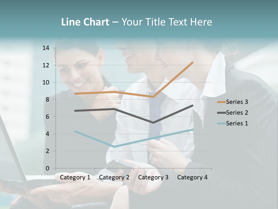 A Group Of Business People Looking At A Laptop Screen PowerPoint Template