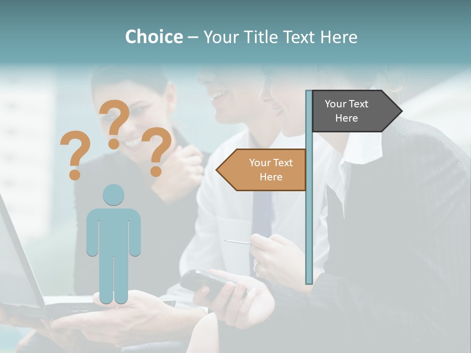 A Group Of Business People Looking At A Laptop Screen PowerPoint Template