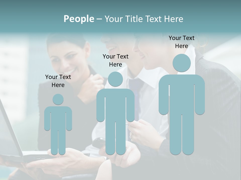 A Group Of Business People Looking At A Laptop Screen PowerPoint Template